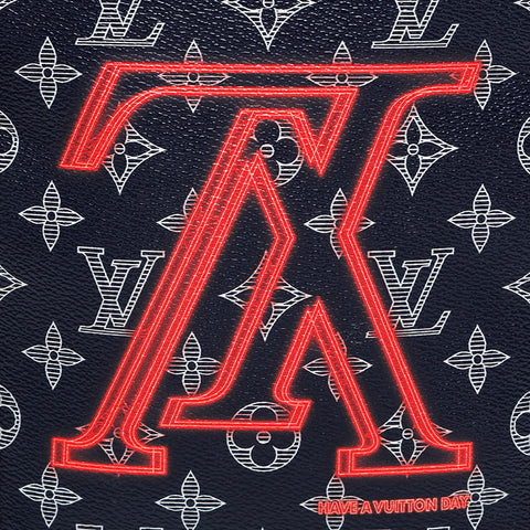 LOUIS VUITTON 2018 Danube PM Upside Down Monogram Shoulder Bag Navy WS22693