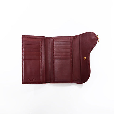 Christian Dior Trotter Canvas Dreifach-Geldbörse Rot WS22694