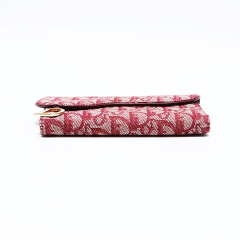 クリスチャンディオール Christian Dior トロッター キャンバス 三つ折り財布 レッド WS22694