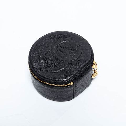 シャネル CHANEL ココマーク ジュエリー ケース 3番台 1994-1996 ココマーク ポーチ ブラック WS22696