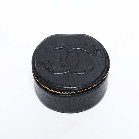 シャネル CHANEL ココマーク ジュエリー ケース 3番台 1994-1996 ココマーク ポーチ ブラック WS22696
