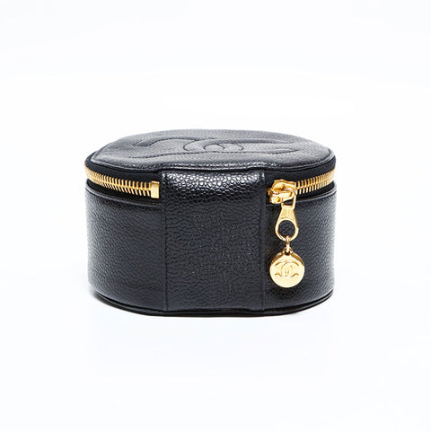 シャネル CHANEL ココマーク ジュエリー ケース 3番台 1994-1996 ココマーク ポーチ ブラック WS22696