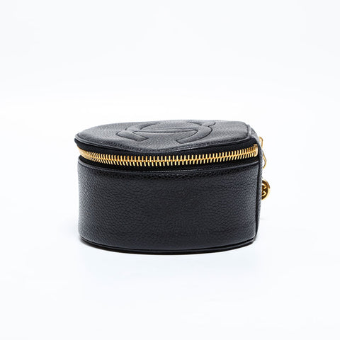 シャネル CHANEL ココマーク ジュエリー ケース 3番台 1994-1996 ココマーク ポーチ ブラック WS22696