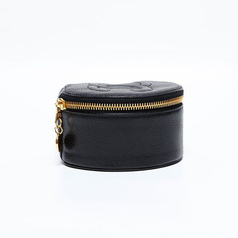 シャネル CHANEL ココマーク ジュエリー ケース 3番台 1994-1996 ココマーク ポーチ ブラック WS22696
