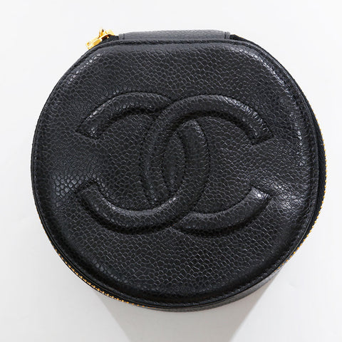 シャネル CHANEL ココマーク ジュエリー ケース 3番台 1994-1996 ココマーク ポーチ ブラック WS22696