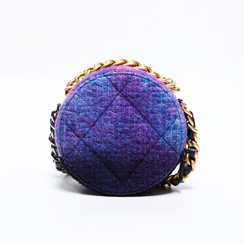 シャネル CHANEL CHANEL 19 ツイード ラウンド チェーン 30番台 2020-2021 ショルダーバッグ パープル WS22697