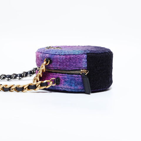 シャネル CHANEL CHANEL 19 ツイード ラウンド チェーン 30番台 2020-2021 ショルダーバッグ パープル WS22697