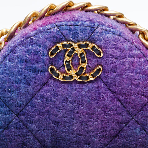 シャネル CHANEL CHANEL 19 ツイード ラウンド チェーン 30番台 2020-2021 ショルダーバッグ パープル WS22697