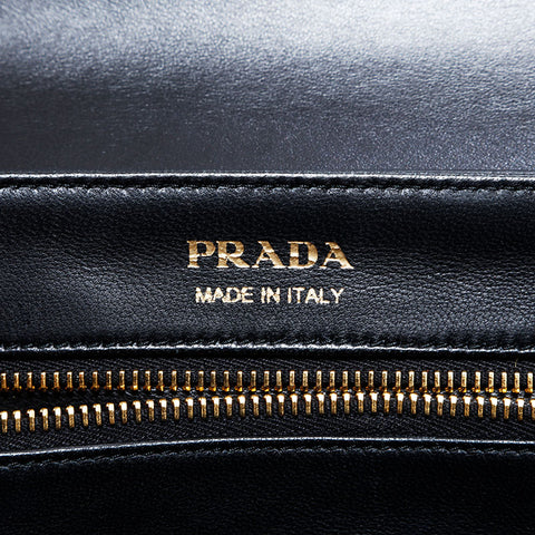 PRADA Sydney Leder 2-Way Tie-Dye Lila Handtasche schwarz WS22699