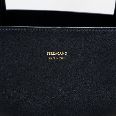 サルヴァトーレフェラガモ Salvatore Ferragamo ハグ Hug レザー ハンドバッグ ブラック WS22700
