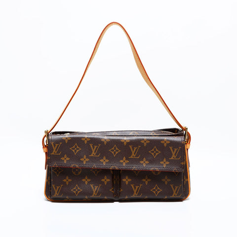 LOUIS VUITTON 2003 Monogram Viva Cite MM Shoulder Bag Brown WS22701
