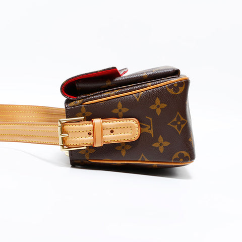 LOUIS VUITTON 2003 Monogram Viva Cite MM Shoulder Bag Brown WS22701