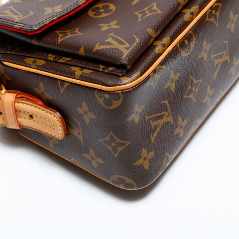 LOUIS VUITTON 2003 Monogram Viva Cite MM Shoulder Bag Brown WS22701