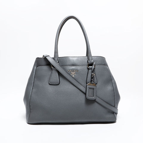 プラダ PRADA レザー ハンドバッグ グレー WS22702