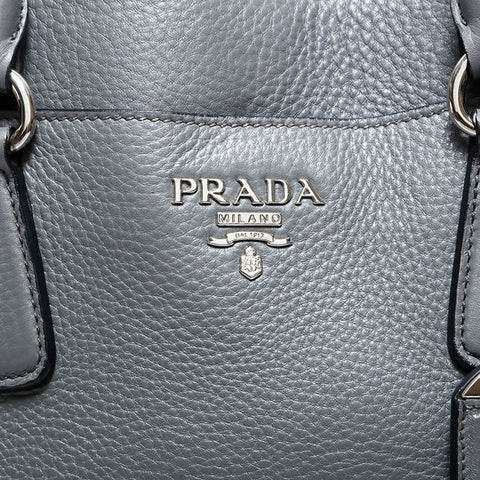プラダ PRADA レザー ハンドバッグ グレー WS22702
