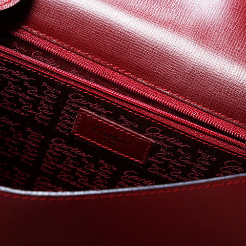 カルティエ CARTIER レザー マストドゥ ショルダーバッグ レッド WS22703
