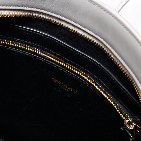 イヴ・サンローラン YVES SAINT LAURENT ベイビー カバス レザー ハンドバッグ グレー WS22705