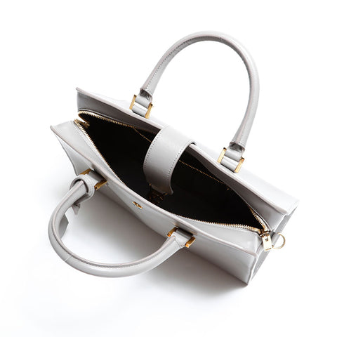 イヴ・サンローラン YVES SAINT LAURENT ベイビー カバス レザー ハンドバッグ グレー WS22705