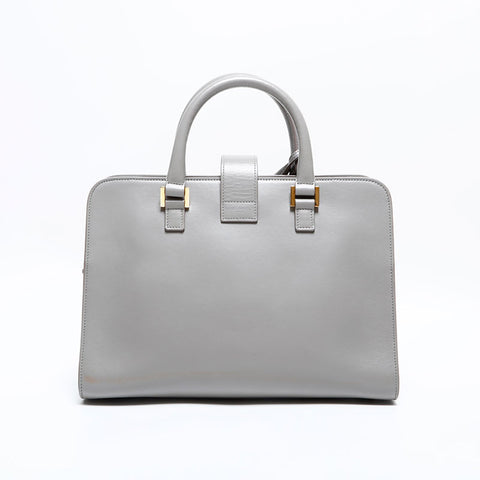 イヴ・サンローラン YVES SAINT LAURENT ベイビー カバス レザー ハンドバッグ グレー WS22705