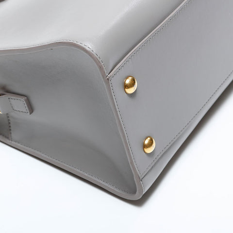 イヴ・サンローラン YVES SAINT LAURENT ベイビー カバス レザー ハンドバッグ グレー WS22705