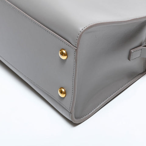 イヴ・サンローラン YVES SAINT LAURENT ベイビー カバス レザー ハンドバッグ グレー WS22705