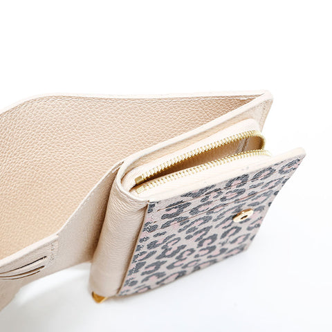 ルイ・ヴィトン LOUIS VUITTON ポルトフォイユ・クレア　モノ・アンプラント　クレーム　レオパード 三つ折り財布 ベージュ WS22707