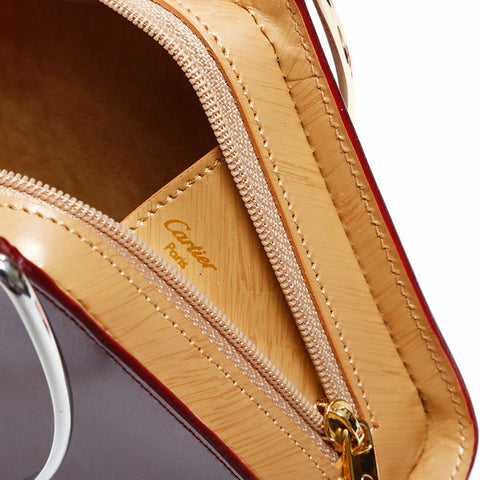 カルティエ CARTIER レザー ミニ トリニティ ハンドバッグ レッド WS22709