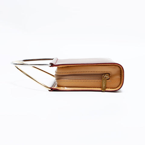 カルティエ CARTIER レザー ミニ トリニティ ハンドバッグ レッド WS22709