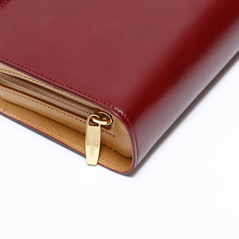 カルティエ CARTIER レザー ミニ トリニティ ハンドバッグ レッド WS22709