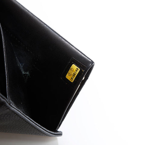 CHANEL 10 series 2005-2006 Caviar COCO Mark Purse Bifold Wallet black WS22713