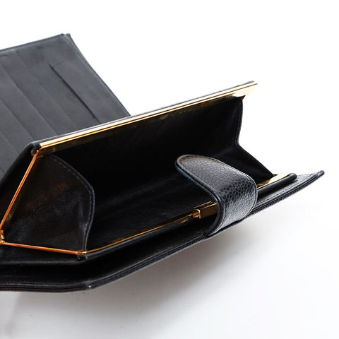 CHANEL 10 series 2005-2006 Caviar COCO Mark Purse Bifold Wallet black WS22713