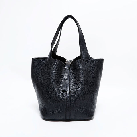 エルメス HERMES ピコタン ロック PM I刻印 2005年製 ハンドバッグ ブラック WS22714