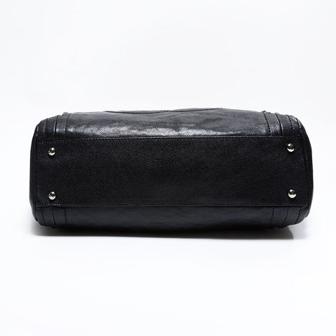 シャネル CHANEL 11番台 2006-2008 レザー ココマーク ラグジュアリー チェーン トート ハンドバッグ ブラック WS22715