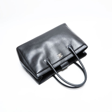 シャネル CHANEL 13番台 2009-2010 キャビア エグゼクティブ トート ショルダーバッグ ブラック WS22716