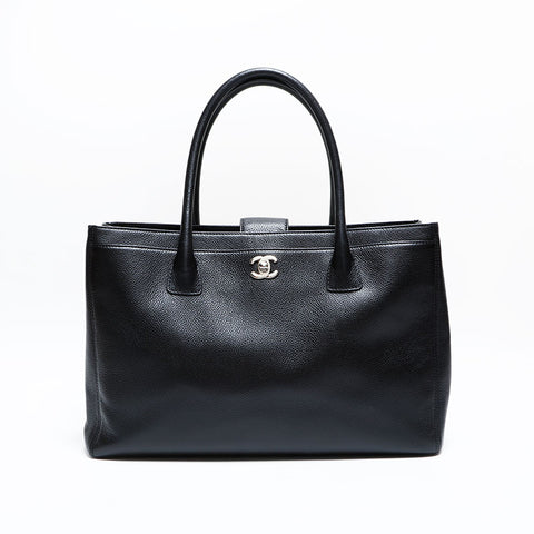 シャネル CHANEL 13番台 2009-2010 キャビア エグゼクティブ トート ショルダーバッグ ブラック WS22716