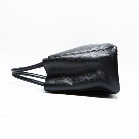 シャネル CHANEL 13番台 2009-2010 キャビア エグゼクティブ トート ショルダーバッグ ブラック WS22716