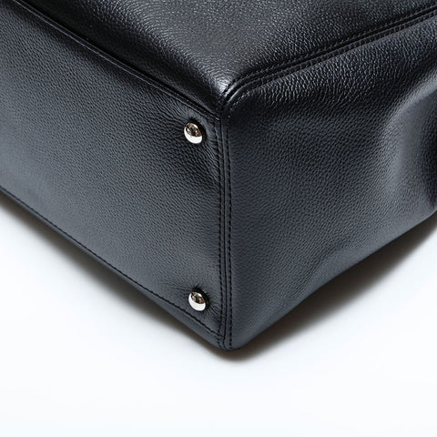 シャネル CHANEL 13番台 2009-2010 キャビア エグゼクティブ トート ショルダーバッグ ブラック WS22716