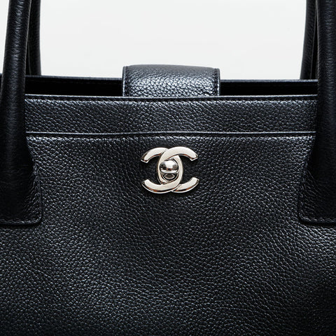 シャネル CHANEL 13番台 2009-2010 キャビア エグゼクティブ トート ショルダーバッグ ブラック WS22716