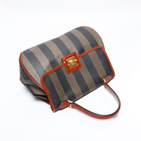 フェンディ FENDI ペカン PVC ハンドバッグ ブラウン WS22717