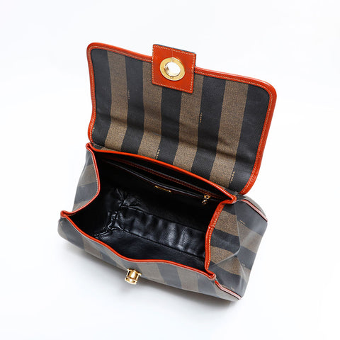 フェンディ FENDI ペカン PVC ハンドバッグ ブラウン WS22717
