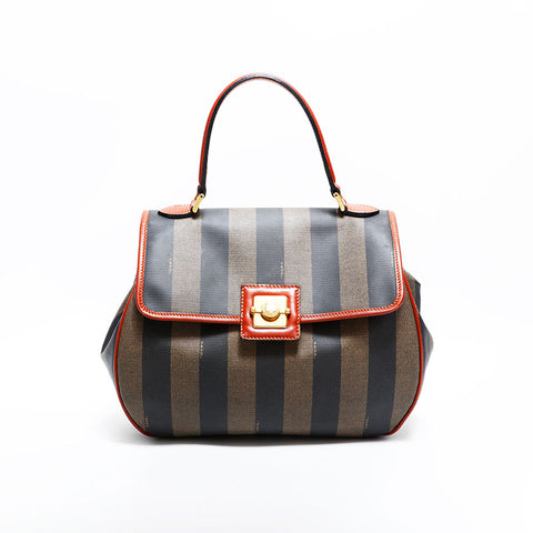 フェンディ FENDI ペカン PVC ハンドバッグ ブラウン WS22717