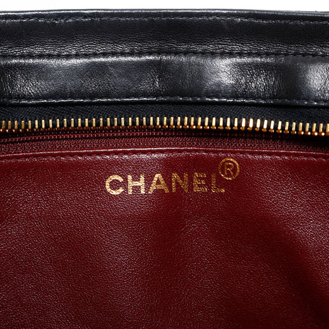 CHANEL 4 Series 1996–1997 Lambskin Matelassé Handbag Black WS22720