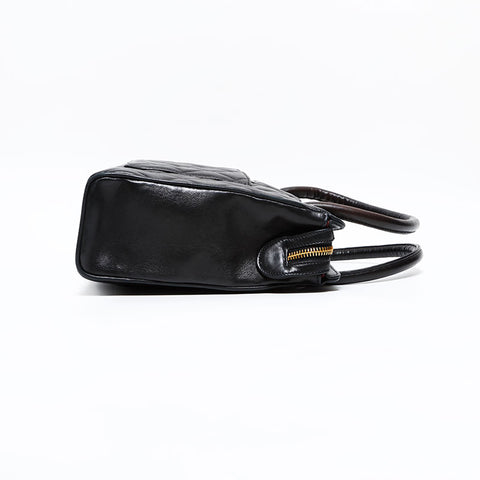 CHANEL 4 Series 1996–1997 Lambskin Matelassé Handbag Black WS22720