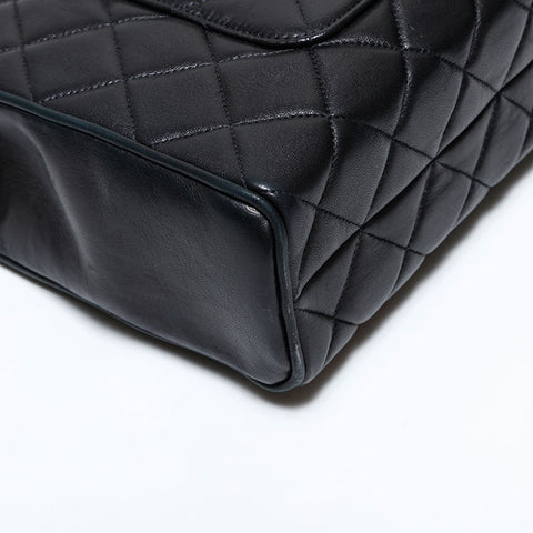 CHANEL 4 Series 1996–1997 Lambskin Matelassé Handbag Black WS22720