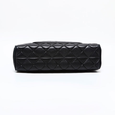 CHANEL 4 Series 1996–1997 Lambskin Matelassé Handbag Black WS22720