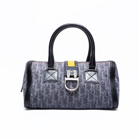 クリスチャンディオール Christian Dior トロッター キャンバス ハンドバッグ グレー WS22722