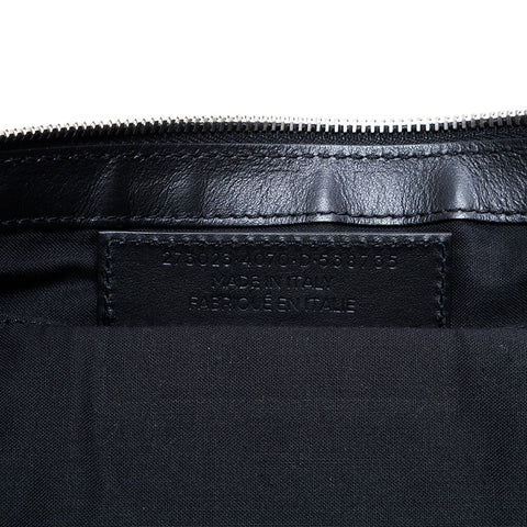 バレンシアガ BALENCIAGA クリップ ナイロン チェック クラッチバッグ ネイビー WS22723