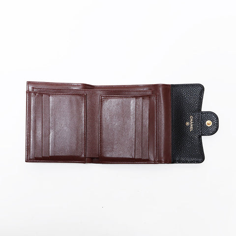 CHANEL No. 29 2019 Caviar Skin Matelasse Compact Wallet Tri-fold wallet black WS22725