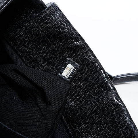Chanel 2018 Caviar Tote 2-Wege Matelasse-Umhängetasche Schwarz WS22726