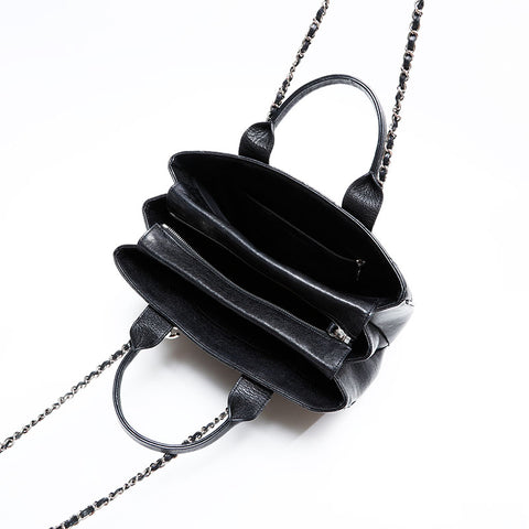 CHANEL 2018 Caviar Tote 2-way Matelasse Shoulder Bag black WS22726